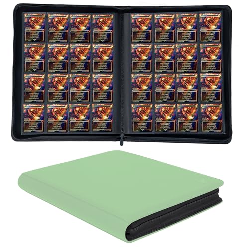 Image of 1000+ Pockets Trading Card Binder, 16-Pocket Card Ablum Compatible with MTG,Sports Cards & Other Standard Size Trading Cards (Light Green)