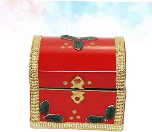 Miniatura 6 de TOYANDONA 1pc juego de madera mini muebles mini juguetes muebles simulados juguete mini artesanía caja de Navidad juguete madera rojo artesanía