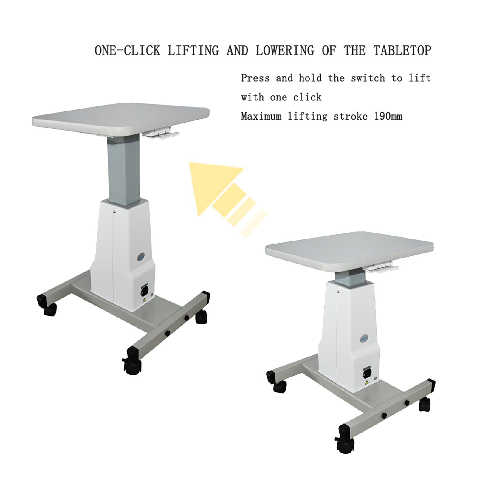 Elektrisch Höhenverstellbarer Tisch Arbeitstisch für Ophthalmische Instrumente 400 x 480 mm 630-820 mm Höhe 75 kg Maximales Ladegewicht