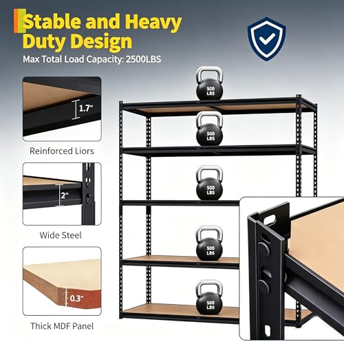 Heavy-Duty-Garage-Storage-Shelves-5-Tier-Metal-Adjustable-Shelving-Unit-Storage-Shelving-with-2500-LBS-Capacity-for-Kitchen-Pantry-Basement-Bathroom-Laundry-36-l-x-18-w-x-72-h