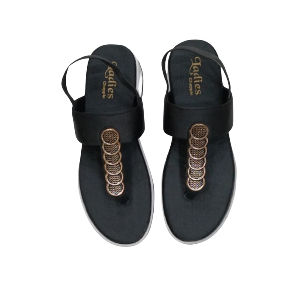 GenericGurukrupa Enterprise | Fabulous Button Design Sandal with Back Strap Closure | Casual Designer Sandal | Regular Wear | Wedge Sandal | Trendy Comfortable & Lightweight | Modern Stylish Footwear