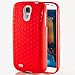 Hyperion Samsung Galaxy S4 Extended Battery HoneyComb Matte TPU Case / Cover **Hyperion Retail Packaging** (Red)