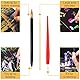 Kratzstifte für Kratzbilder, Scratch Arts Tools 10x Scratch Stift Schwarz 5x Bambus Kratzbild Stift 2x Bürste 1x Rot Kratzstift mit Filz Aufbewahrungstasche Scratch Painting Stift Kinder Erwachsene
