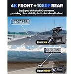 Dash Cam Front and Rear, 4K Full HD Dual Dash Camera for Cars Built-in 5G WiFi GPS, 64GB Card, Car Camera with 3" IPS Screen, UHD 2160P Night Vision, HDR, App Control, 24H Parking Monitor - Image 2