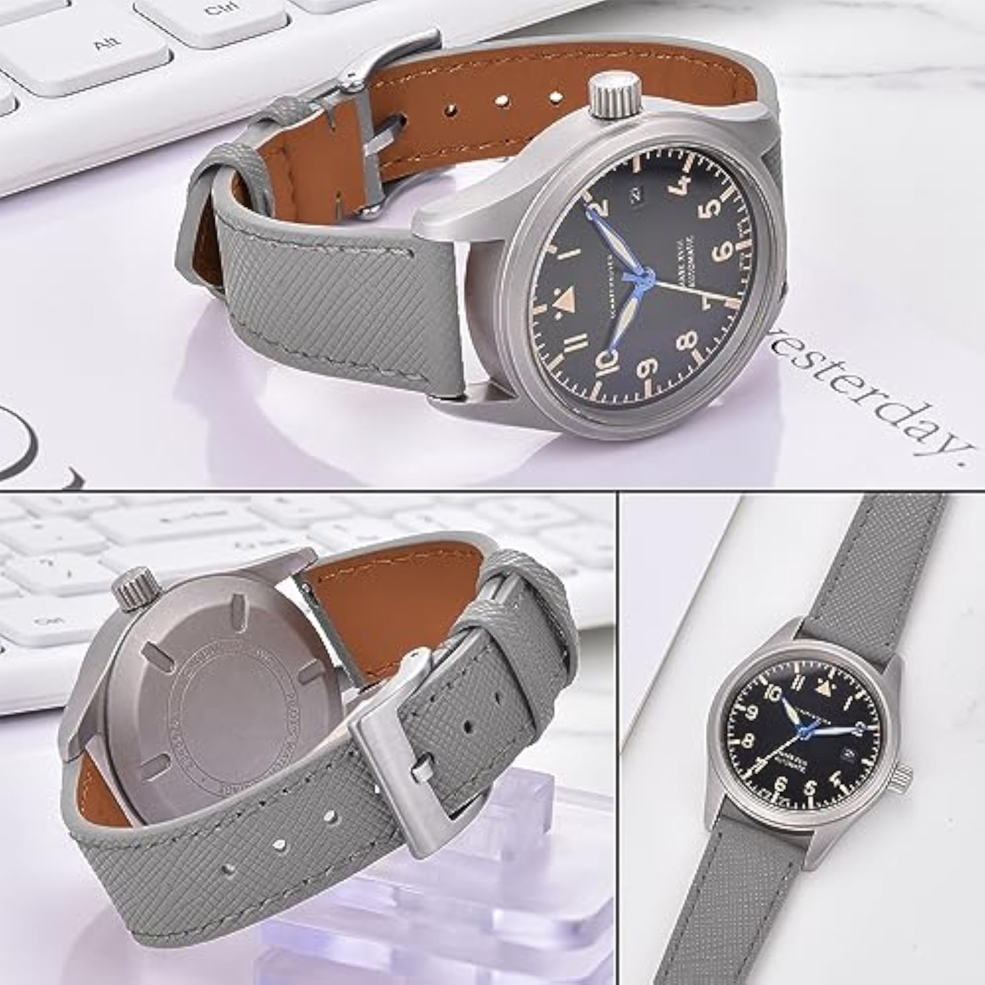 Top Grain Leather Watch Band with Quick Release