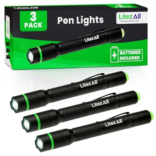 Lampe de poche stylo LED 250 lumens LitezAll en aluminium (lot de 3)