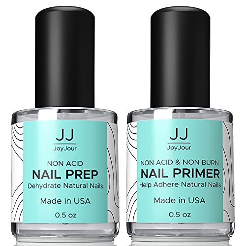 JoyJour Professional Natural Nail Prep Dehydrate & Bond Primer, Nail Protein Bond, Superior Bonding Primer for Acrylic Powder and Gel Nail Polish 0.5 oz Made in USA