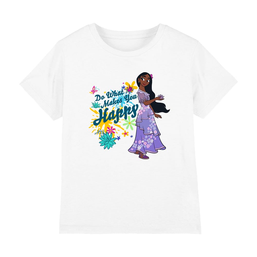 Encanto Isabela Do What Makes You Happy Girls T Shirt, White, 7-8 Years