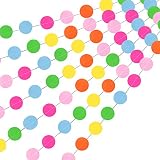 6 Pack Round Paper Garland, 78ft Rainbow Circle Dots Paper Garland Colors Dots Party Paper Garland H