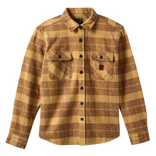 Brixton chemise en flanelle marron Bowery tissu lourd finitions premium