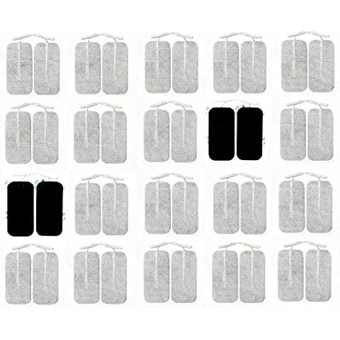 Acuzone Premium TENS Unit 40 Electrodes 2"x4" Rectangular Electrode for TENS Massage EMS Cover