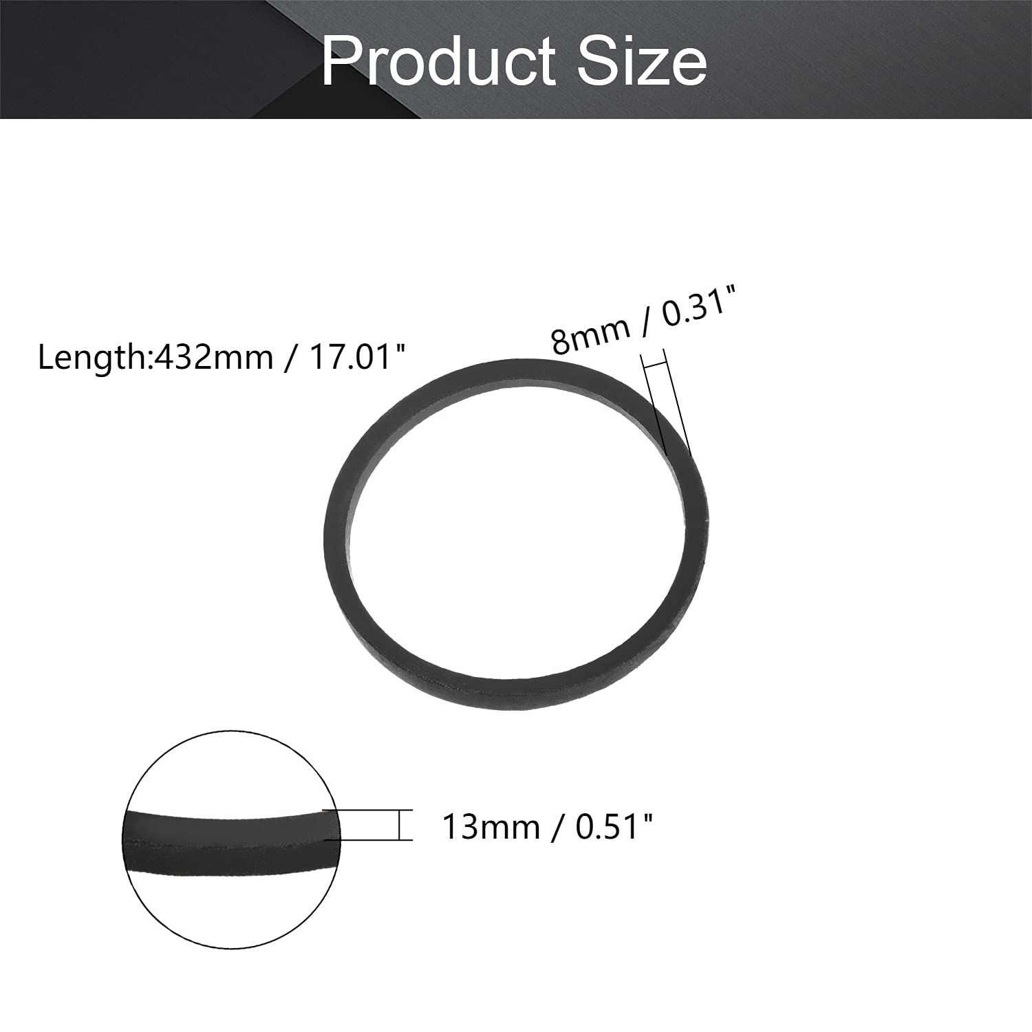 Othmro 1pcs A17 Girth 0.43m/16.93in Drive V-Belt Inner Girth Industrial Power Rubber Transmission Belt Mower Belt Drive for Replacement Upper Transmission Triangle Rubber Lawn Industry Deck