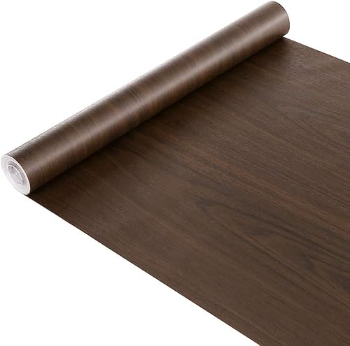 Miniatura 2 de PoetryHome Papel de pared de grano de madera de nogal oscuro, revestimiento autoadhesivo para estantes, gabinetes de cocina, baño, mesa, encimera,