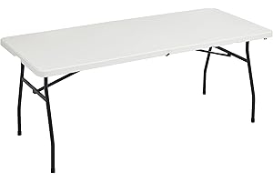 Convenient and Robust: Amazon Basics 6-Foot Folding Table for Seamless Indoor and Outdoor Use