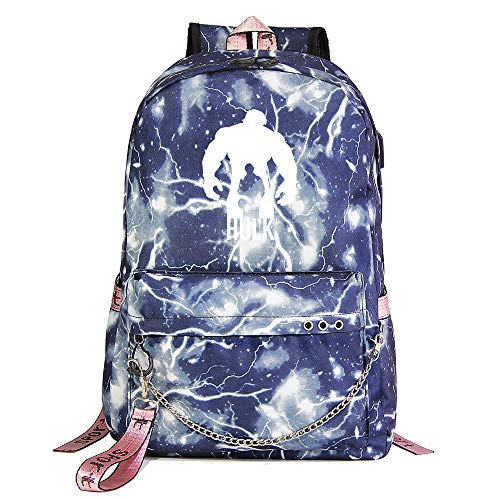 Mochila Invencible Hulk  de superhéroe Marvel Walking University Schoolbag Unisex Relámpago