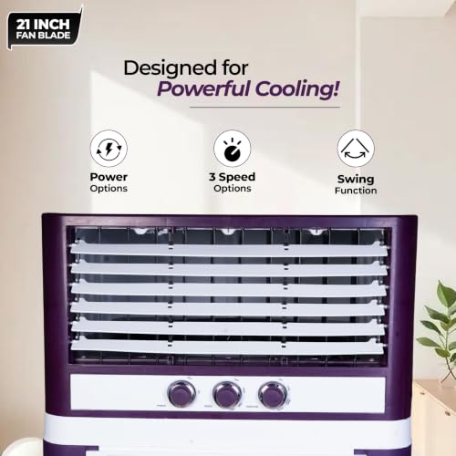 Image of 8X Flo Pro - India's First Plastic Body Duct Air Cooler | 100L | 21 inch 4-Leaf Fan | 8500 m /hr | 30 Ft Air Throw | Double Ball Bearing Motor | 4-Side Honeycomb | 360 Cooling | Lockable Castors