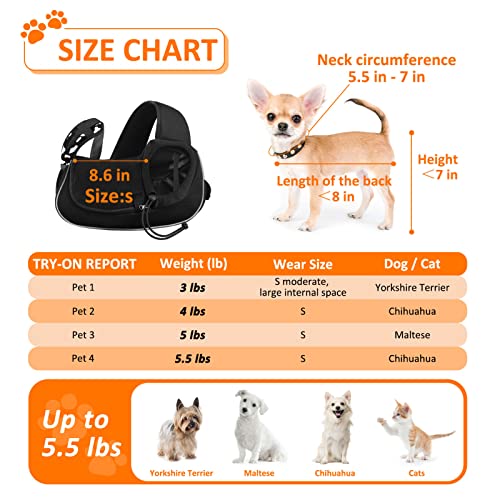 Image of Small Dog Sling Carrier Puppy Sling Travel Cat Carrier Dog Carrying Bag Pet Carrier for Small Dogs Below 5 lbs Pet Supplies Cute Black
