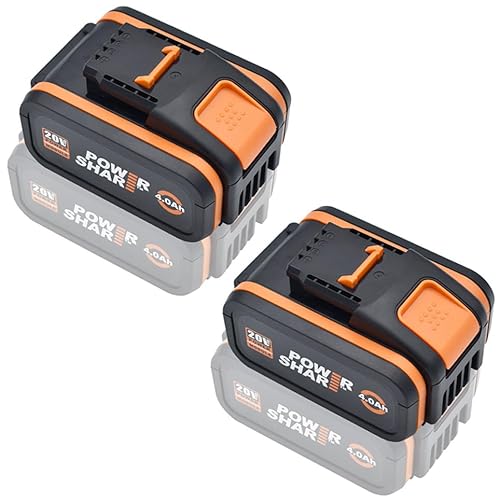 ZahoTse 20V Replacement Battery for Worx (Battery Only),Cordless Power Tools Accessory for Worx,WA3551 /WA3553 / 35514 / WA3551.1 Lithium-ion(4000mAh,2 Pack)