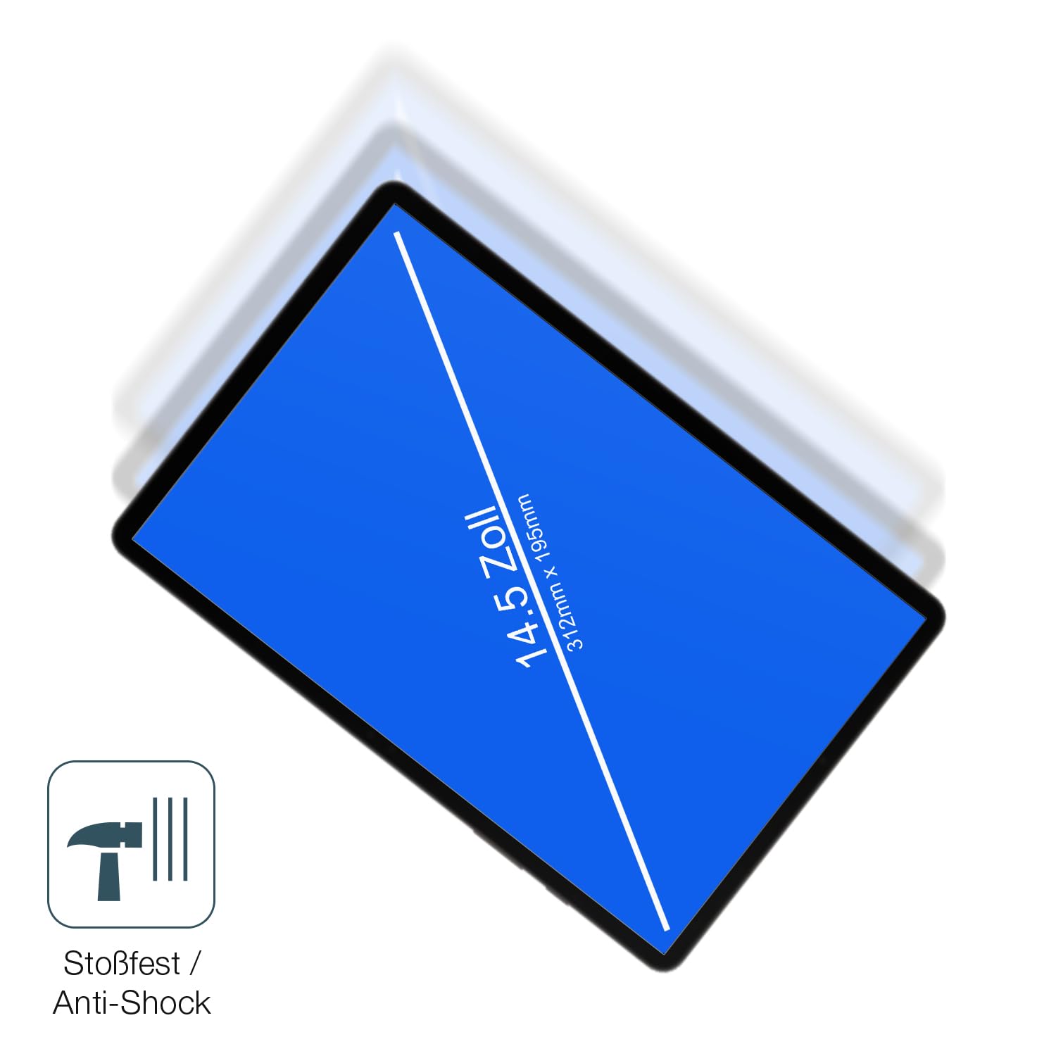 dipos 2x Film protection écran 9H mat pour 14,5 Pouces (312 x 195 mm)