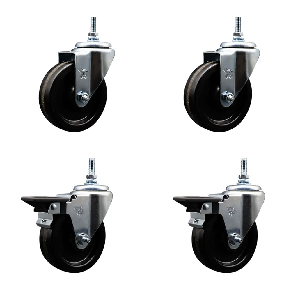 Phenolic Swivel Threaded Stem Caster Set of 4 w/4