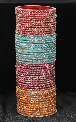 8 Colour Glass Bangles Combo For Party/Daily use/Wedding