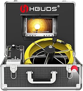 Pipe Pipeline Inspection Camera, Drain Sewer Industrial Endoscope HBUDS Waterproof IP68 Snake Video System with 7 Inch LCD Monitor 1000TVL Camera (7D1-100ft Cable with DVR)
