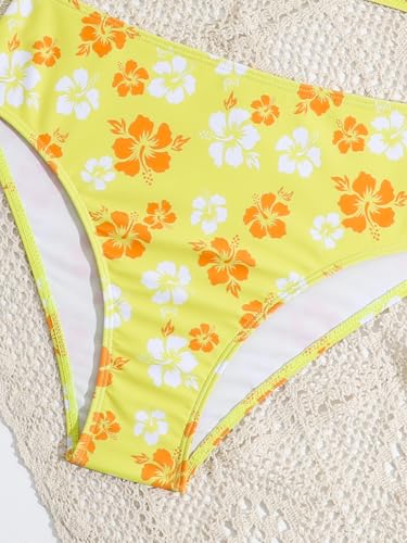 SOLY HUX Girl's Ditsy Floral Print Bikini Swimsuit Ruffle Trim 2 Piece Bathing Suit Beachwear4