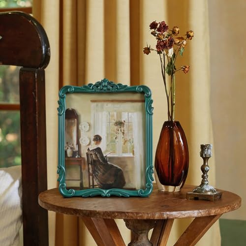 Image of Vintage Picure Frames 8x10 Antique Victorian Green Frame Wall Decor