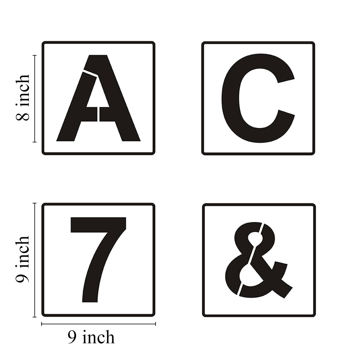 Alphabet-Schablonen für Buchstaben und Zahlen, 22,9 cm, 40 Stück, große Buchstaben und Zahlen, Schablonen mit Schildern zum Malen auf Holz, wiederverwendbare Buchstabenschablonen für