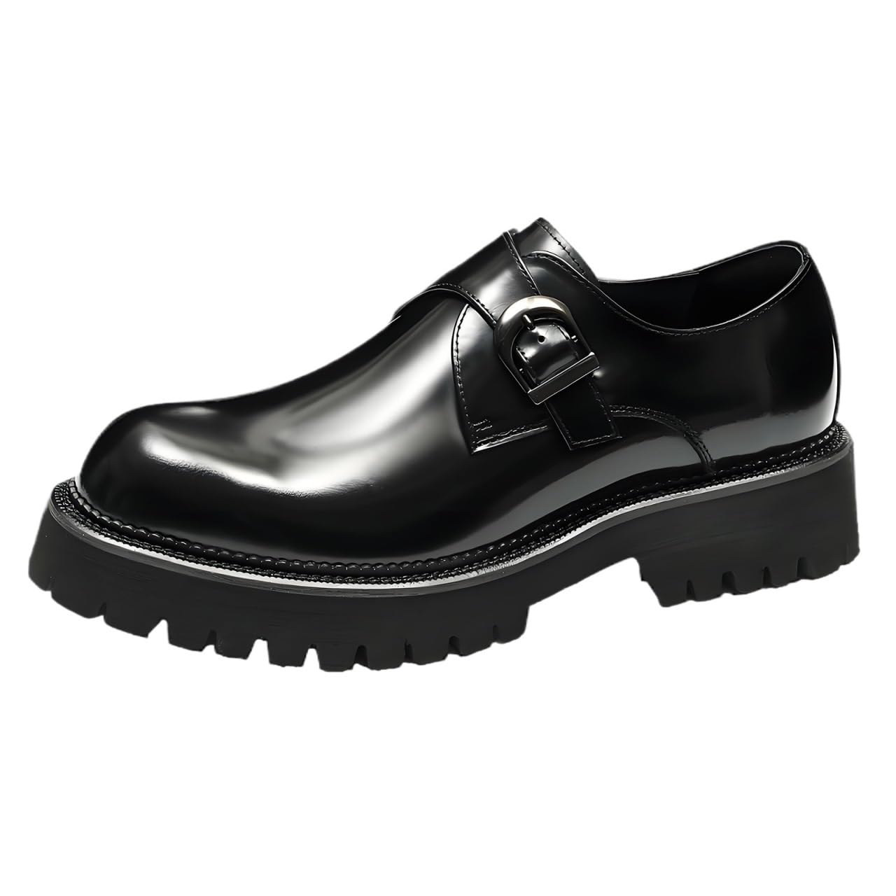 Męskie buty do sukienki biznesowej na co dzień i do biura, antypoślizgowa gumowa podeszwa, podwyższające wsparcie, oddychające skórzane oksfordy, Czarny, 40 EU