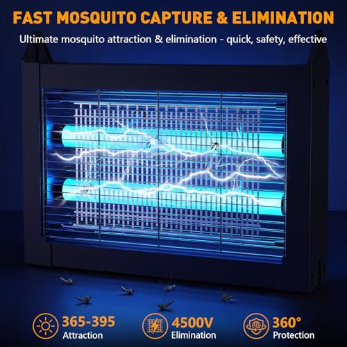 Image of Solar Bug Zapper Outdoor, 4500V Solar Mosquito Zapper for Outdoor & Indoor, 1 /2 Acre Coverage Cordless Rechargeable Electric Fly Zapper, IPX5 Waterproof Mosquito Traps for Backyard, Patio, Camping