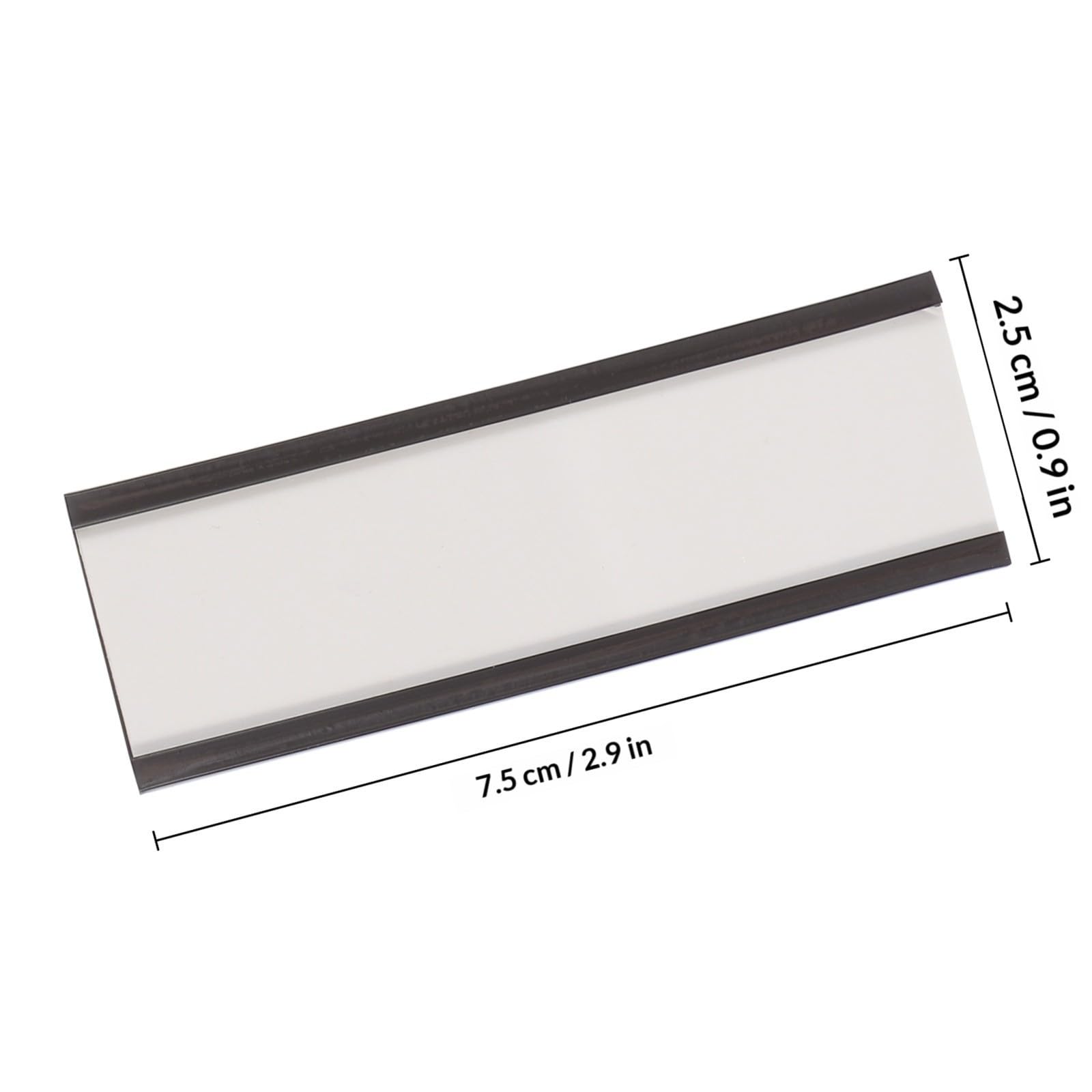 50 Pezzi Porta Etichette Magnetico Scrivibili, Etichette Magnetiche, 75x25 mm, con Pellicola Protettiva in Plastica Trasparente per Magazzini e Scaffali Metallici