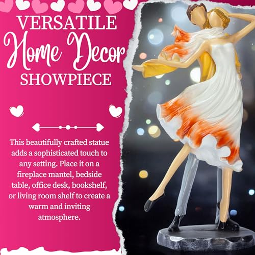 Elegant Gold Couple Figurine – Romantic Poly-Resin Sculpture for Home Décor, Anniversary, and Valentine’s Day Gift – Intricately Designed Love Statue (Yellow) — photo — 4 of 9