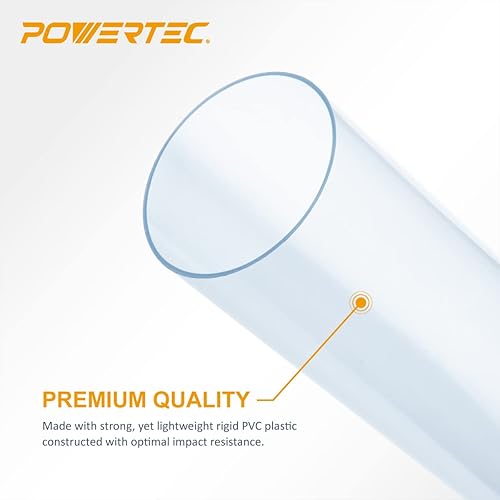 Miniatura 4 de POWERTEC 70274-P4 Tubo transparente 6 x 36 pulgadas de largo tubo de plástico rígido paquete de 4