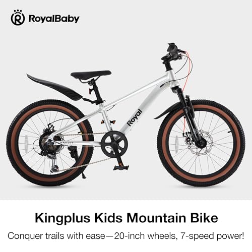 Image of RoyalBaby Kids Mountain Bike for Boys and Girls, Ultra-Light Aluminum 20-26 Inch Wheel Bicycle for 6-14 Years Old Children, 7 /21-Speeds Drivetrain