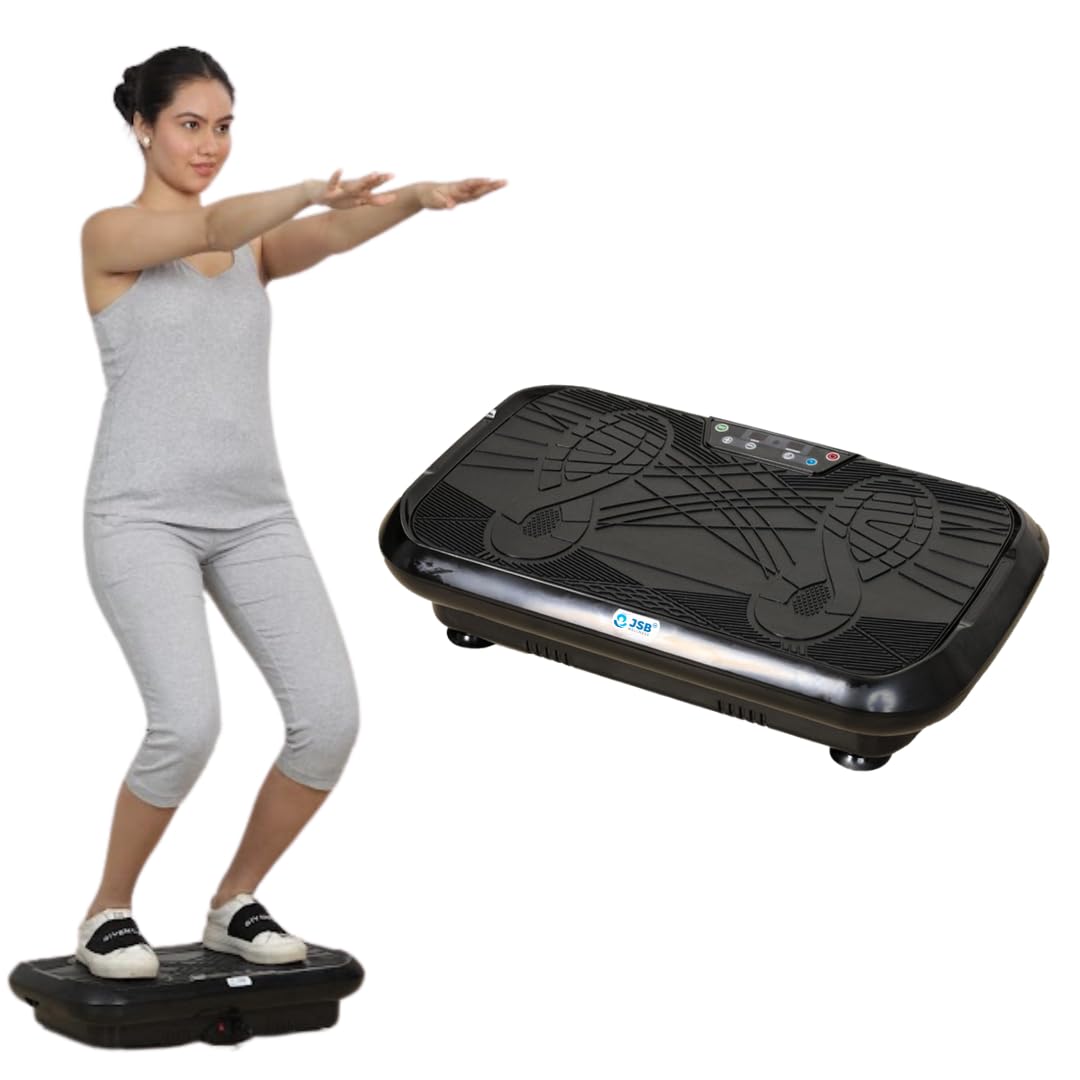 JSB HF67 Vibration Plate Machine for Home - Body Vibration Weight Loss Machine for Women & Men - Muscle Toning, Pain Relief, Flexibility, Gym Equipment for Calorie Burning – Comes with LCD Screen