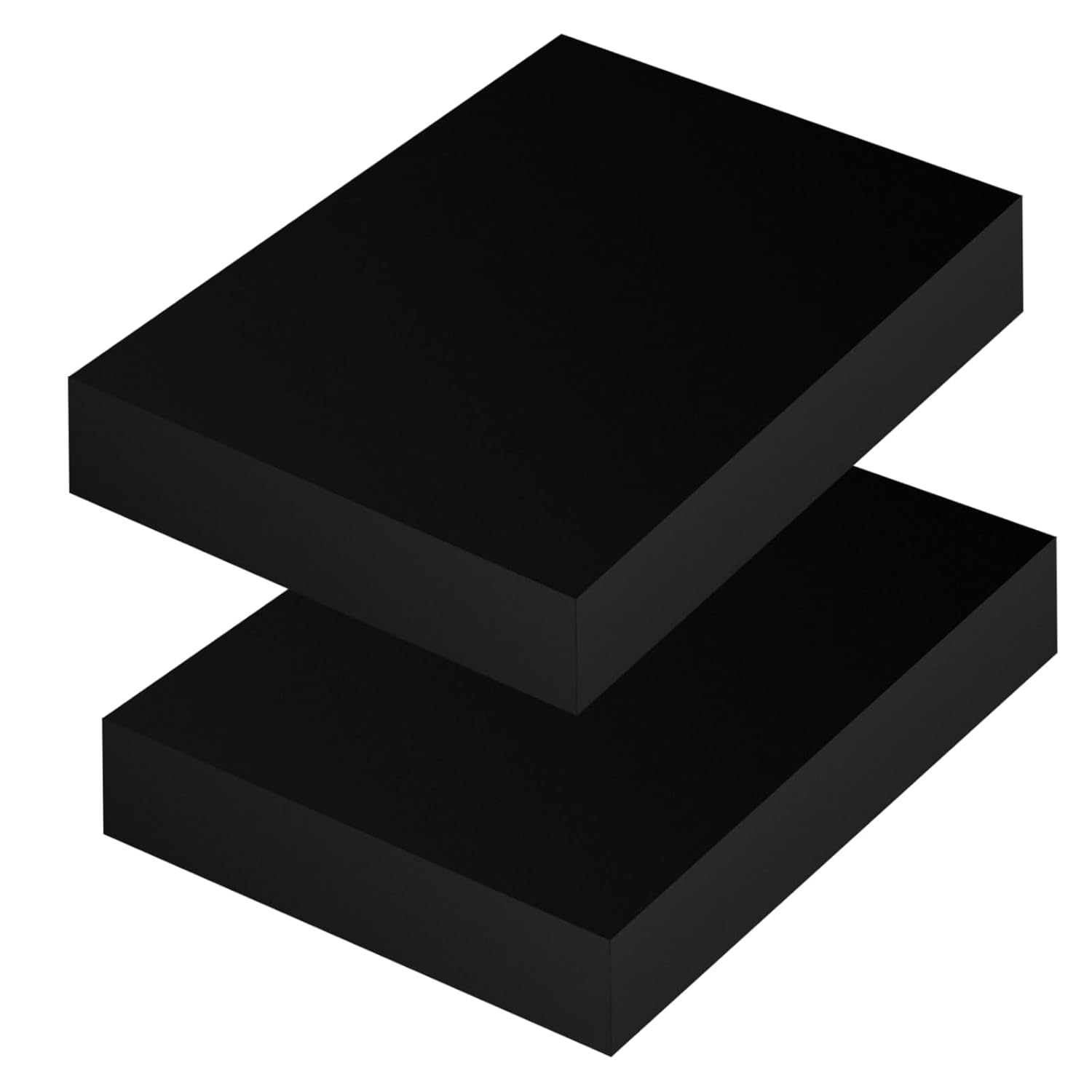 Placa de HDPE Negro 3/4 x 3 x 3.5 Pulgadas 2 Piezas