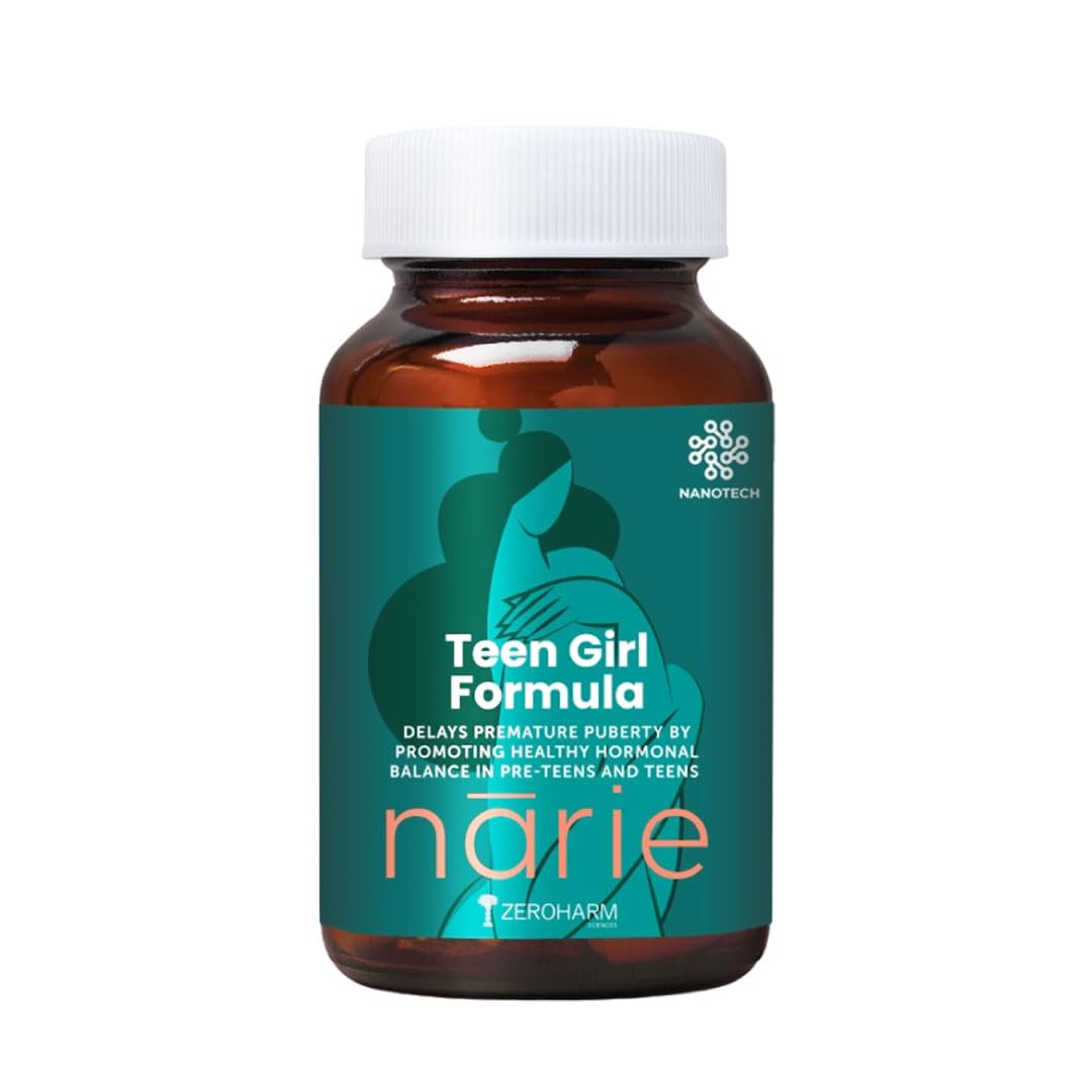 Narie Teen Girl Formula - With Shatavari, Ashwagandha, Chaste Berry - Supports Puberty, Regular Cycles, Hormone Balance, Mood Swings, and Period Cramps for Women & Girls - 60 Tablets