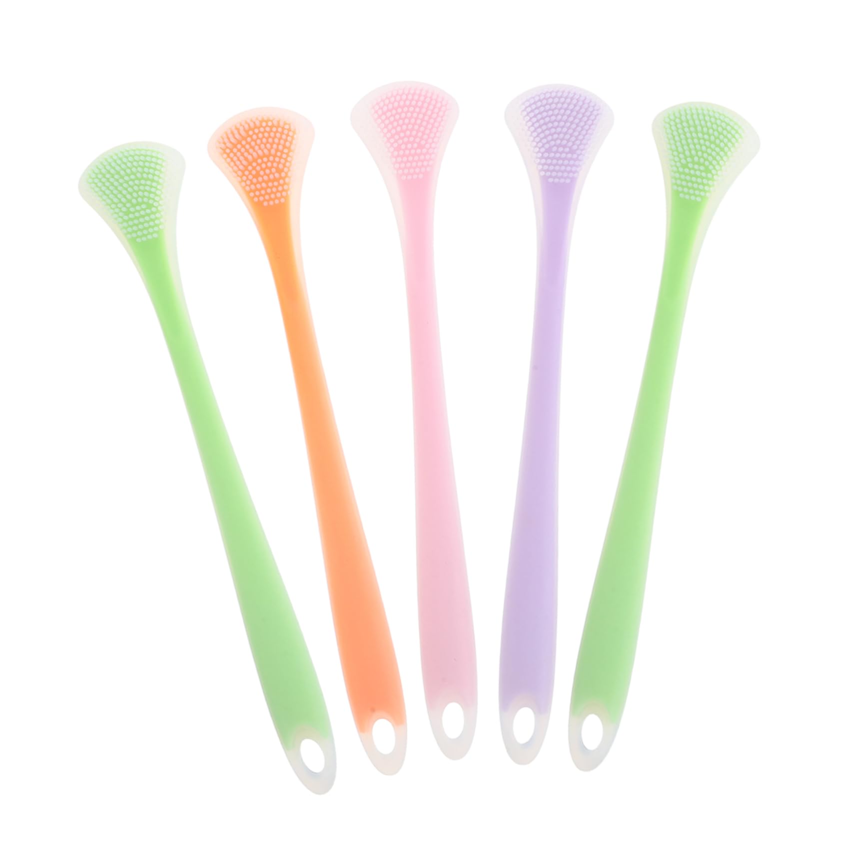 PartyKindom 5Pcs Dual Headed Silicone Brush Portable Oral Care Tool for Fresh Breath Lightweight Reusable for Travel Safe Material for Daily Use
