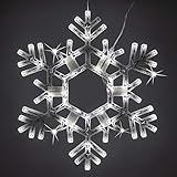 Kringle Traditions 20" Folding Cool White Twinkle Snowflake Decoration LED Snowflake Lights Large Snowflake Decorations Outdoor Lighted Snowflake (20" Cool White Twinkle Snowflake)