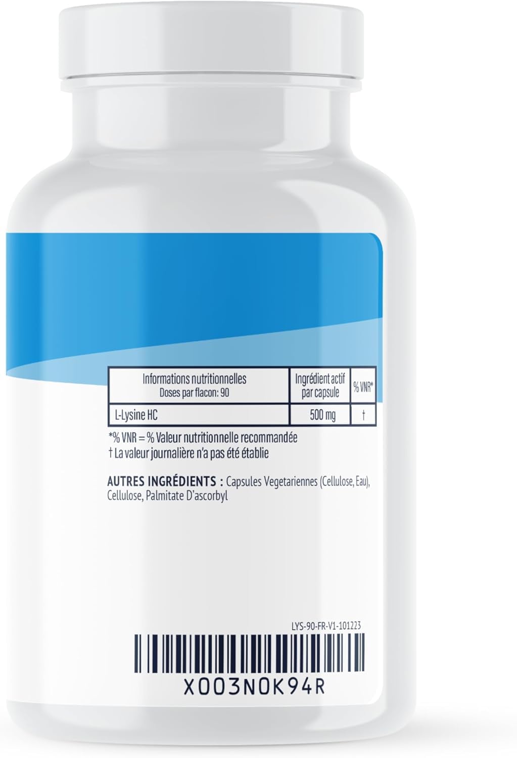 Vimergy L-Lysine Gélules de 500 MG, 90 Portions – Acide Aminé Essentiel – Gélule Végétalienne sans Agent Gélifiant - Sans OGM, Gluten ni Gélatine, Casher (90 unités)