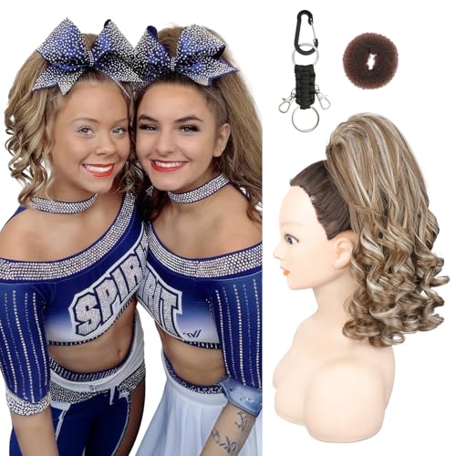 SEIKEA Cheer Ponytail Hair Piece, 14" Curly Cheerleader Hairpiece Ponytail