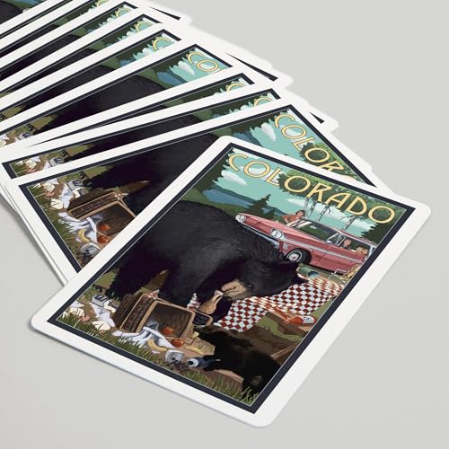 Lantern Press Colorado, Escena de oso y picnic, 52 cartas póker miniatura 5