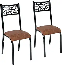 CONJUNTO 2 CADEIRAS COZINHA JANTAR CIPLAFE JADE TUBO PRETO FOSCO ASSENTO ESTOFADO