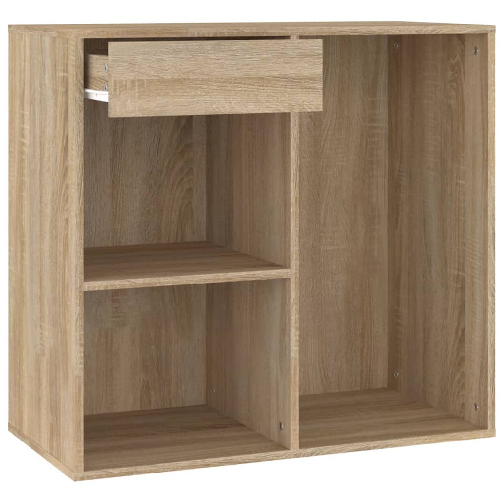 Générique Kosmetikschrank, Sonoma-Eiche, 80 x 40 x 75 cm, aus Holz, Aufbewahrungsmöbel mit Schublade und Fächern für Make-up und Zubehör
