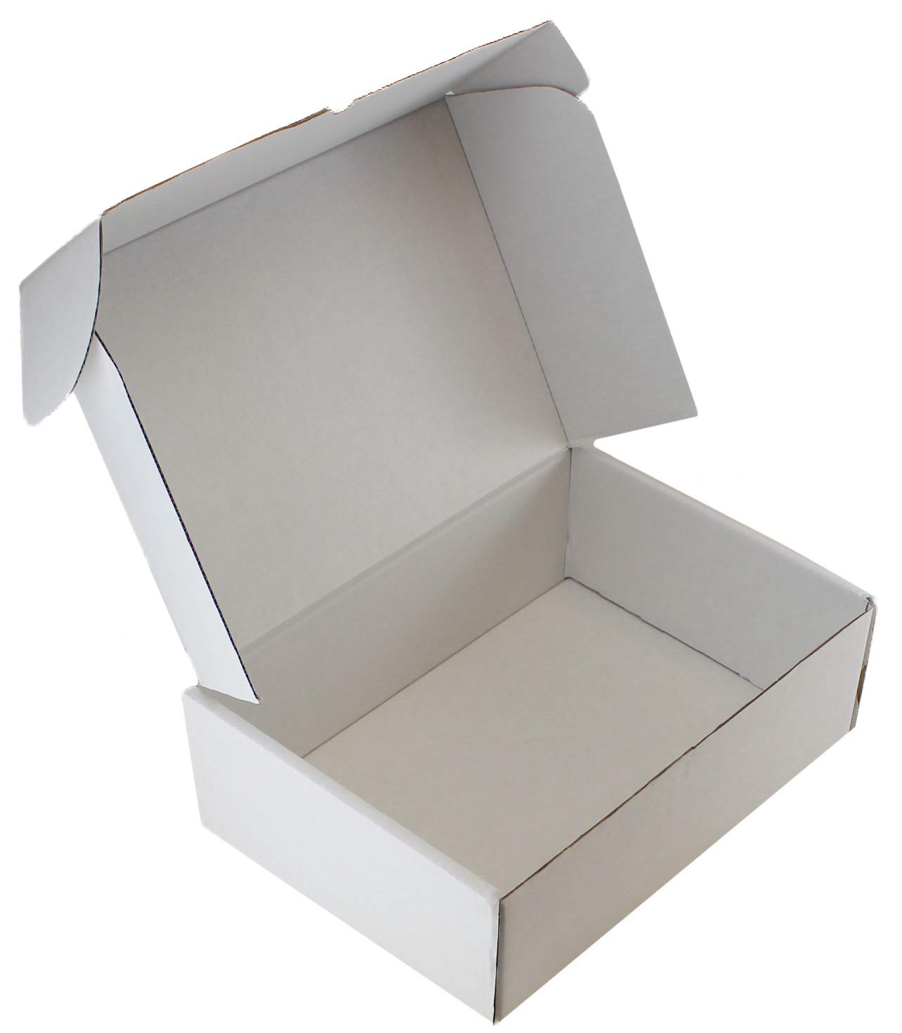 WHITE OR BROWN SHIPPING CARDBOARD BOXES POSTAL MAILING GIFT PACKET SMALL PARCEL (15" x 11" x 5", WHITE, 10)