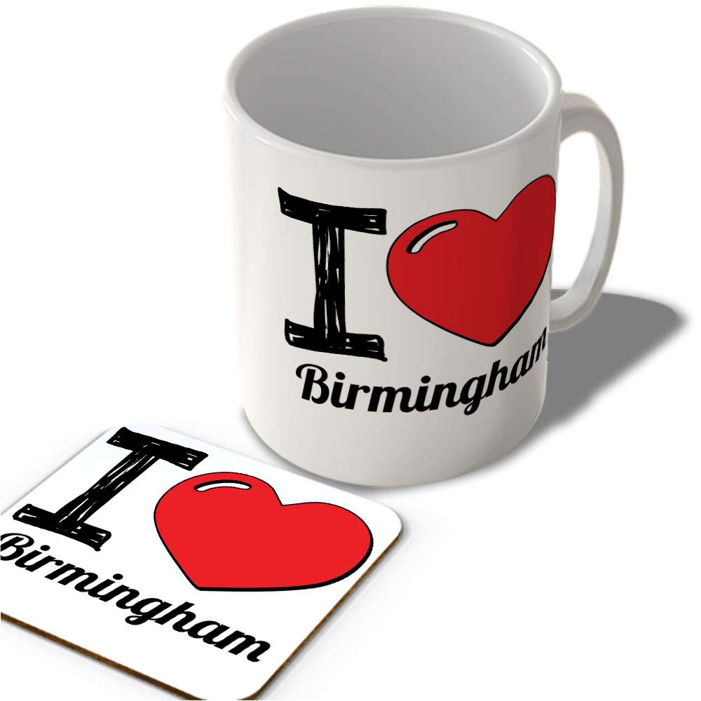 McMug - I Love Birmingham - Mug and Coaster Set, Ceramic, 11fl.oz.
