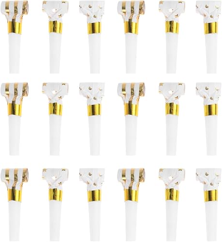 Toyvian 30 piezas de soplado musical con purpurina para fiestas de cumpleaños, estafadores de ruidos para niños, cumpleaños, vacaciones, Año Nuevo,