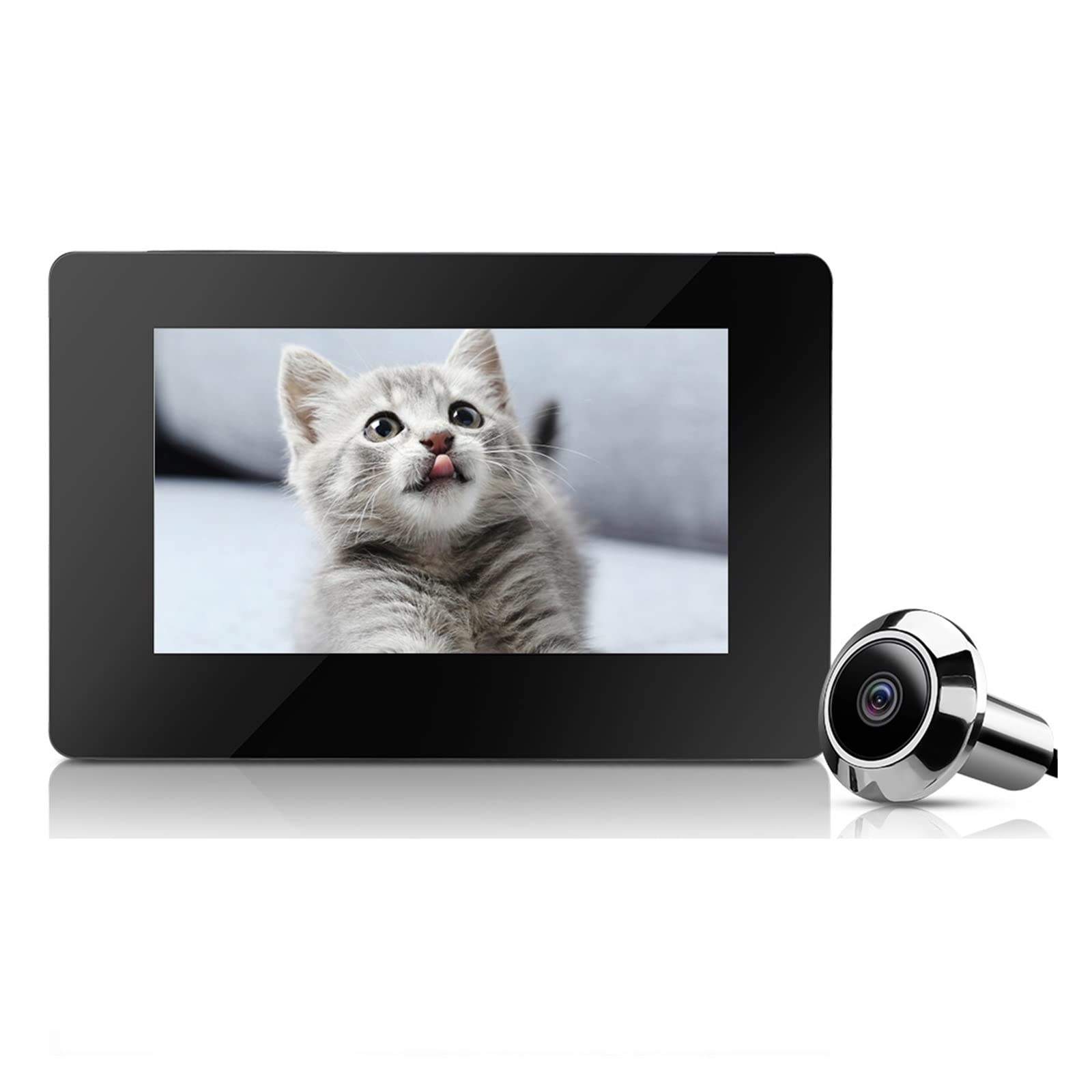 Sonnette vidéo caméra pour œil de chat électronique et moniteur de porte intelligent 120°