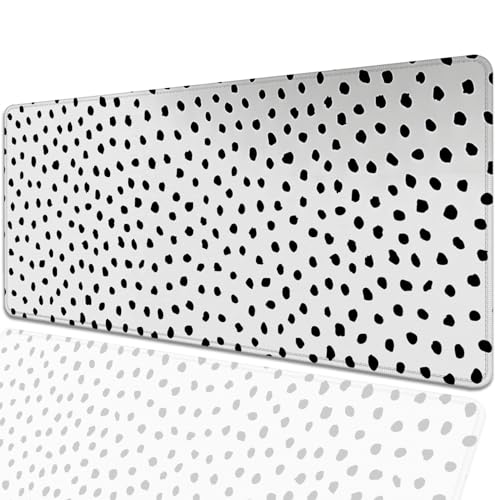 Image of Boho Extended Desk Pad Mouse Pad,Large Polka Dot Mouse Mat with Stitched Edges,Non-Slip Rubber Base Mousepad for Office Computer Keyboard Laptop Home(27.5X11.8 in)
